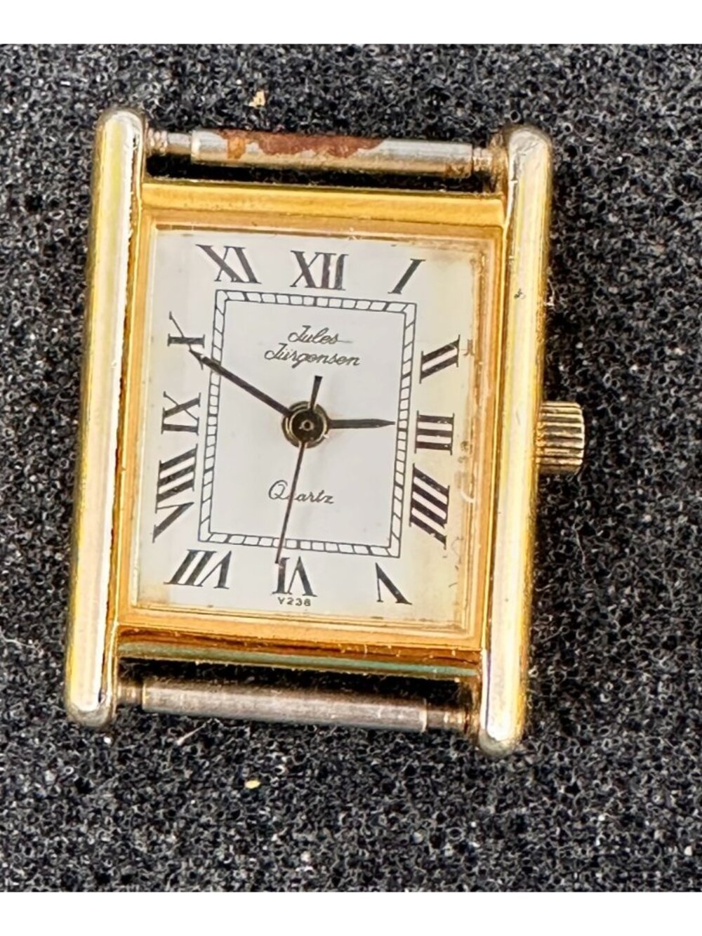 Vintage Jules Jurgensen Women Watch Case NO BAND Gold Tone New Battery